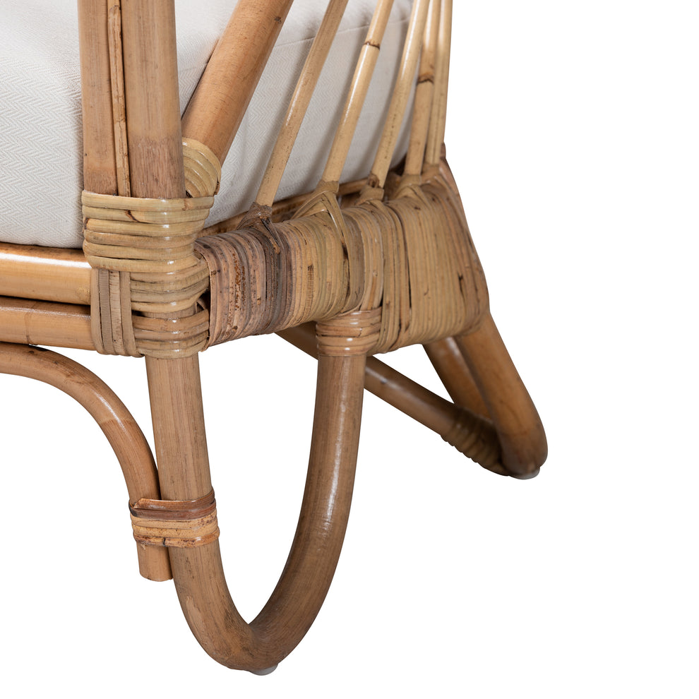 Baxton Studio bali & pari Aliane Modern Bohemian Natural Brown Antique Rattan Armchair | Accent Chairs | Modishstore - 7
