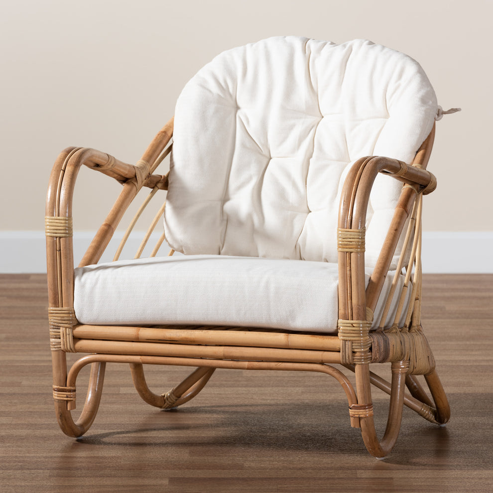 Baxton Studio bali & pari Aliane Modern Bohemian Natural Brown Antique Rattan Armchair | Accent Chairs | Modishstore - 9