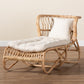 Baxton Studio bali & pari Delara Modern Bohemian Natural Brown Rattan Chaise | Lounge Chairs | Modishstore - 2