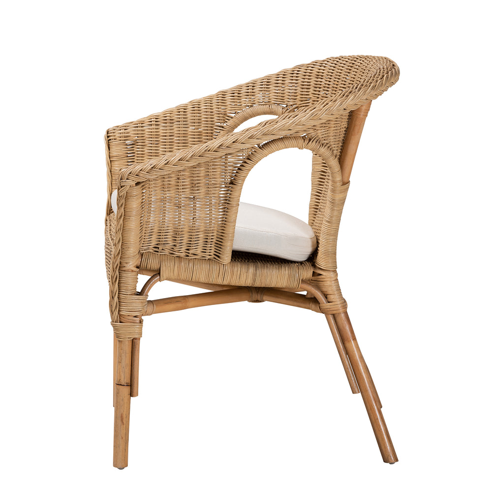 Baxton Studio bali & pari Abbey Modern Bohemian Natural Brown Antique Rattan Dining Chair | Dining Chairs | Modishstore - 4