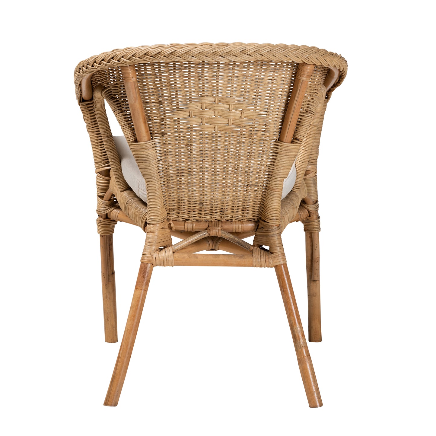 Baxton Studio bali & pari Abbey Modern Bohemian Natural Brown Antique Rattan Dining Chair | Dining Chairs | Modishstore - 5