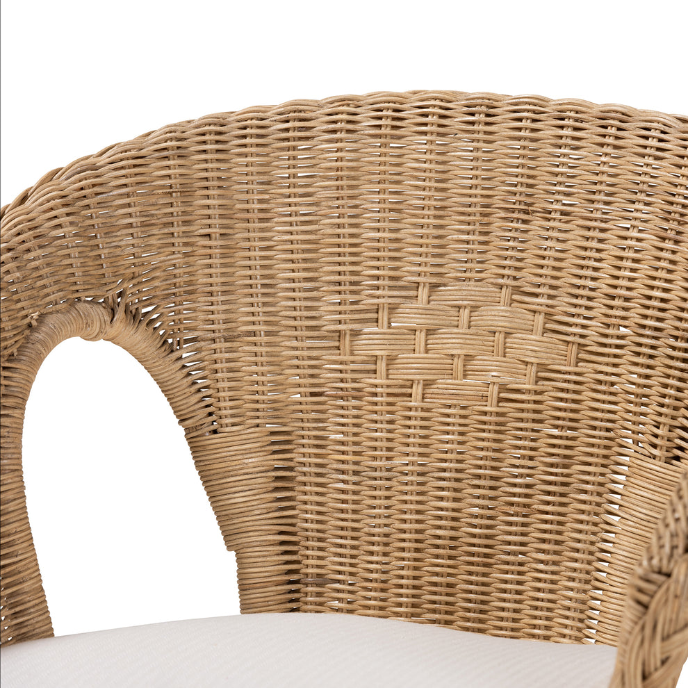 Baxton Studio bali & pari Abbey Modern Bohemian Natural Brown Antique Rattan Dining Chair | Dining Chairs | Modishstore - 6