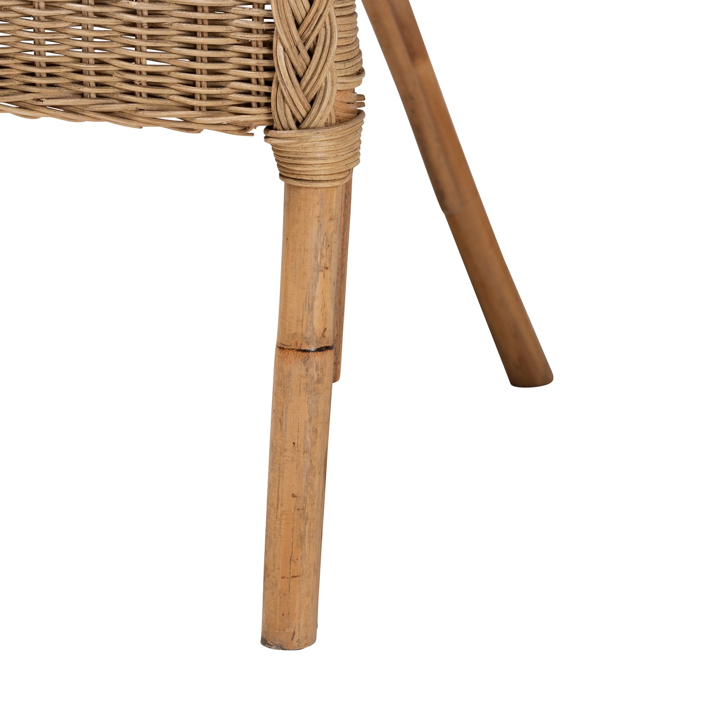 Baxton Studio bali & pari Abbey Modern Bohemian Natural Brown Antique Rattan Dining Chair | Dining Chairs | Modishstore - 7