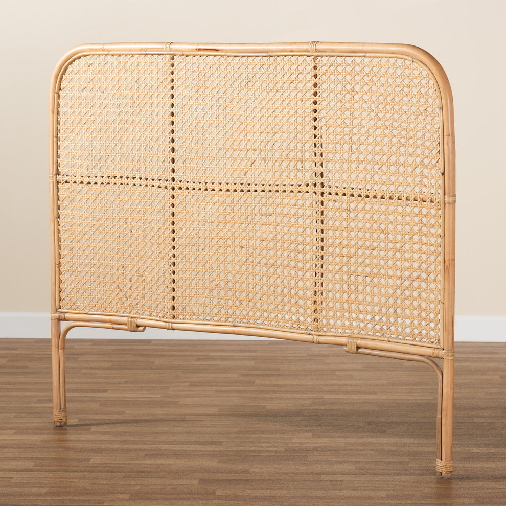 Baxton Studio bali & pari Linette Modern Bohemian Natural Rattan Queen Size Standalone Headboard | Headboards | Modishstore - 9