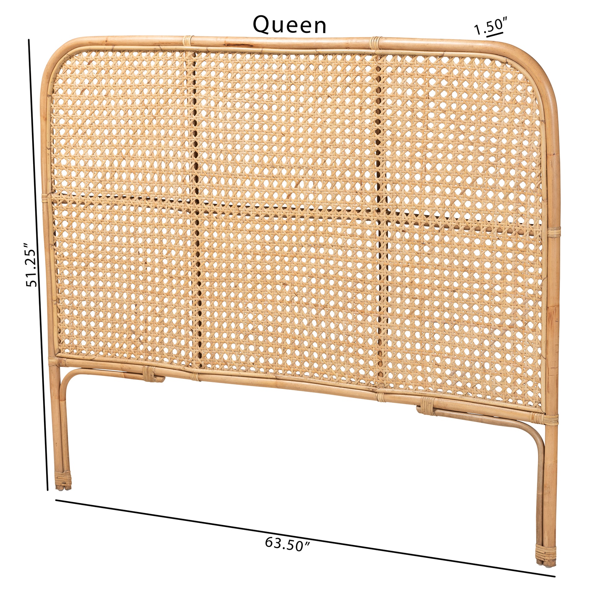 Baxton Studio bali & pari Linette Modern Bohemian Natural Rattan Queen Size Standalone Headboard | Headboards | Modishstore - 8