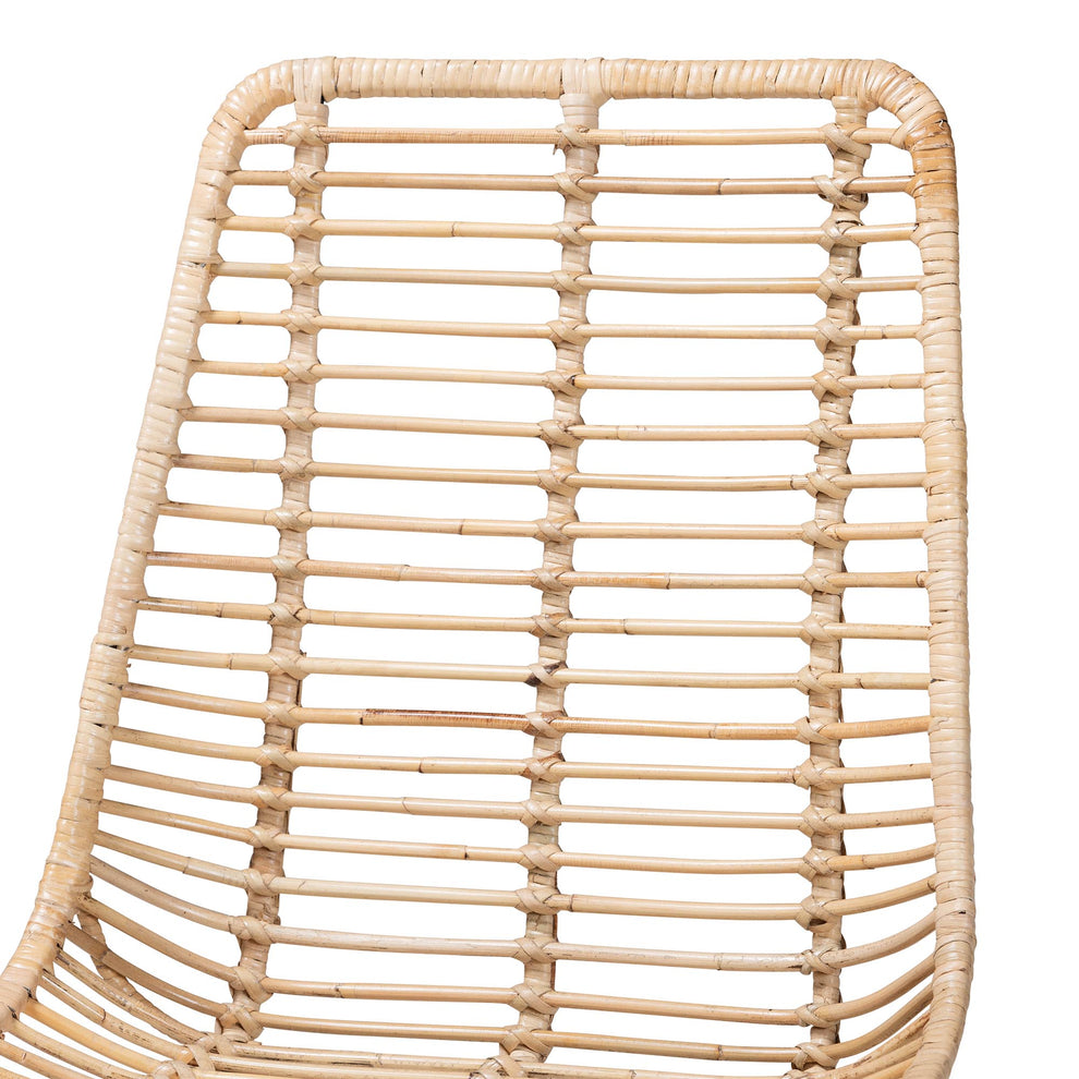 Baxton Studio Manhattan Modern Bohemian Rattan and Natural Oak Finished Wood 5-Piece Dining Set | Dining Sets | Modishstore - 8