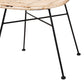 Baxton Studio bali & pari Manhattan Modern Bohemian Natural Brown Rattan and Black Metal 2-Piece Dining Chair Set | Dining Chairs | Modishstore - 6