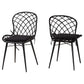 Baxton Studio bali & pari Sabelle Modern Bohemian Black Finished Rattan and Metal 2-Piece Dining Chair Set | Dining Chairs | Modishstore - 2