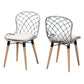 Baxton Studio bali & pari Sabelle Modern Bohemian Natural Brown Finished Teak Wood and Light Blue Rattan 2-Piece Dining Chair Set | Dining Chairs | Modishstore - 2