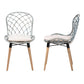 Baxton Studio bali & pari Sabelle Modern Bohemian Natural Brown Finished Teak Wood and Light Blue Rattan 2-Piece Dining Chair Set | Dining Chairs | Modishstore - 4