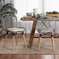 Baxton Studio bali & pari Sabelle Modern Bohemian Natural Brown Finished Teak Wood and Light Blue Rattan 2-Piece Dining Chair Set | Dining Chairs | Modishstore