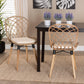 Baxton Studio bali & pari Sabelle Modern Bohemian Natural Brown Finished Teak Wood and Greywashed Rattan 2-Piece Dining Chair Set | Dining Chairs | Modishstore