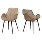 Baxton Studio bali & pari Ballerina Modern Bohemian Greywashed Rattan and Black Metal 2-Piece Dining Chair Set | Dining Chairs | Modishstore - 2