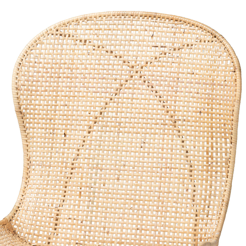 Baxton Studio bali & pari Sabelle Japandi Natural Brown Mahogany and Rattan 2-Piece Dining Chair Set | Dining Chairs | Modishstore - 5