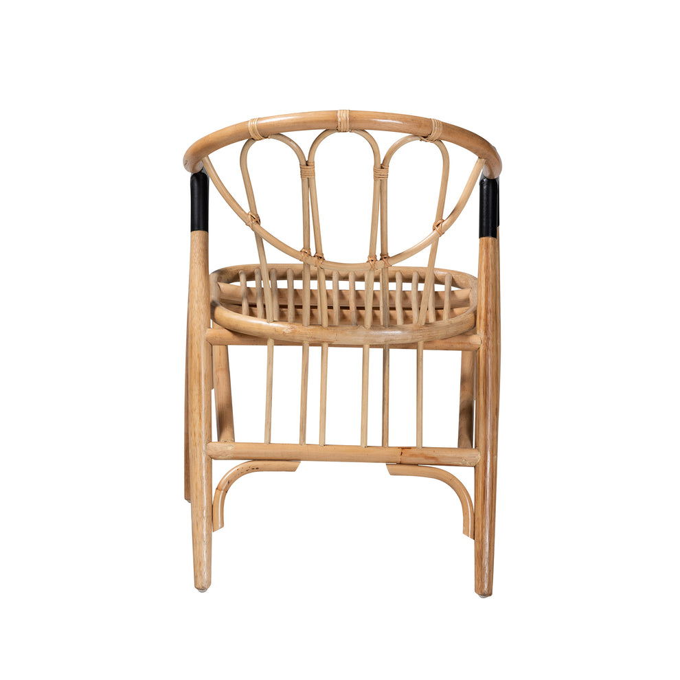 Baxton Studio bali & pari Cyntia Modern Bohemian Natural Brown Rattan Dining Chair | Dining Chairs | Modishstore - 5