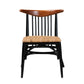Baxton Studio bali & pari Parthenia Mid-Century Modern Two-Tone Black and Walnut Brown Finished Mahogany Wood and Natural Rattan Dining Chair | Dining Chairs | Modishstore - 3