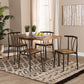 Baxton Studio Tilda Modern Industrial Natural Brown Finished Wood and Dark Bronze Metal 5-Piece Dining Set | Dining Sets | Modishstore