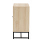 Baxton Studio Caterina Mid-Century Modern Transitional Natural Brown Finished Wood and Natural Rattan 2-Door Storage Cabinet | Cabinets | Modishstore - 5