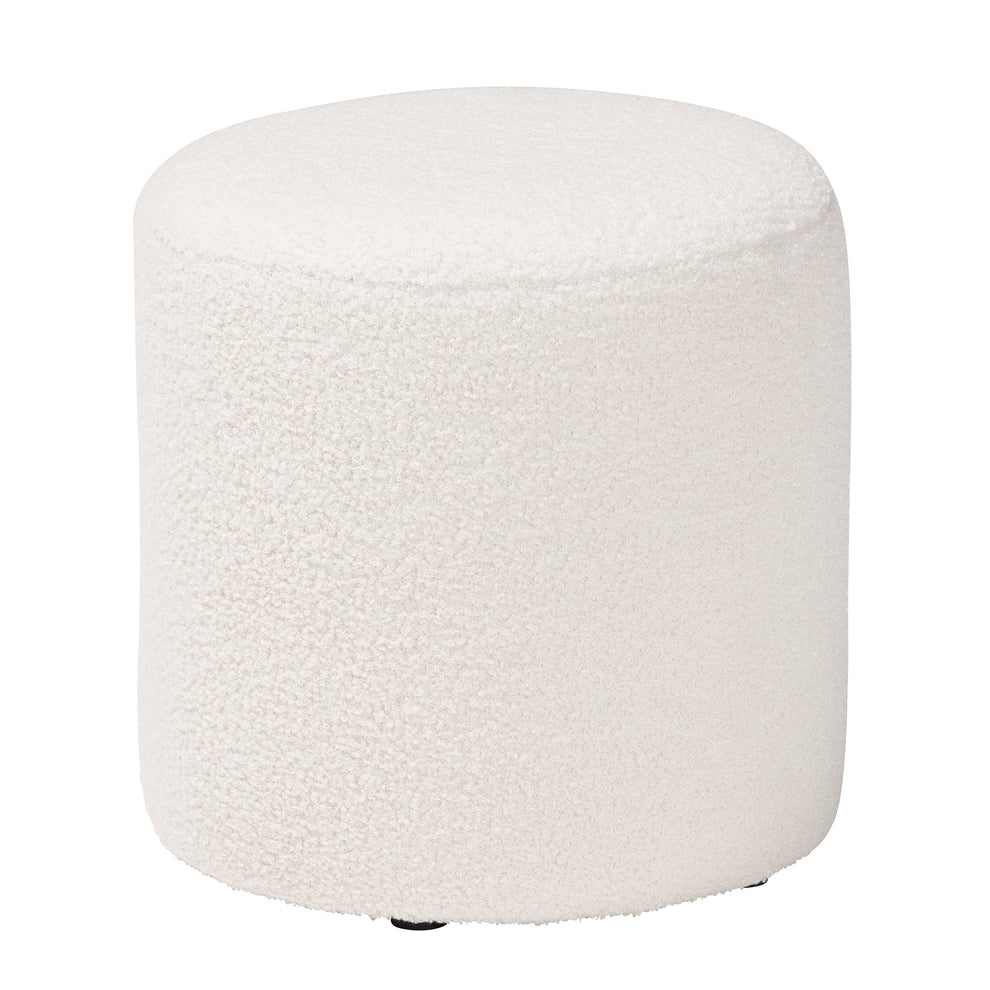 Baxton Studio Tori Modern and Contemporary Ivory Boucle Upholstered Ottoman | Ottomans | Modishstore - 2