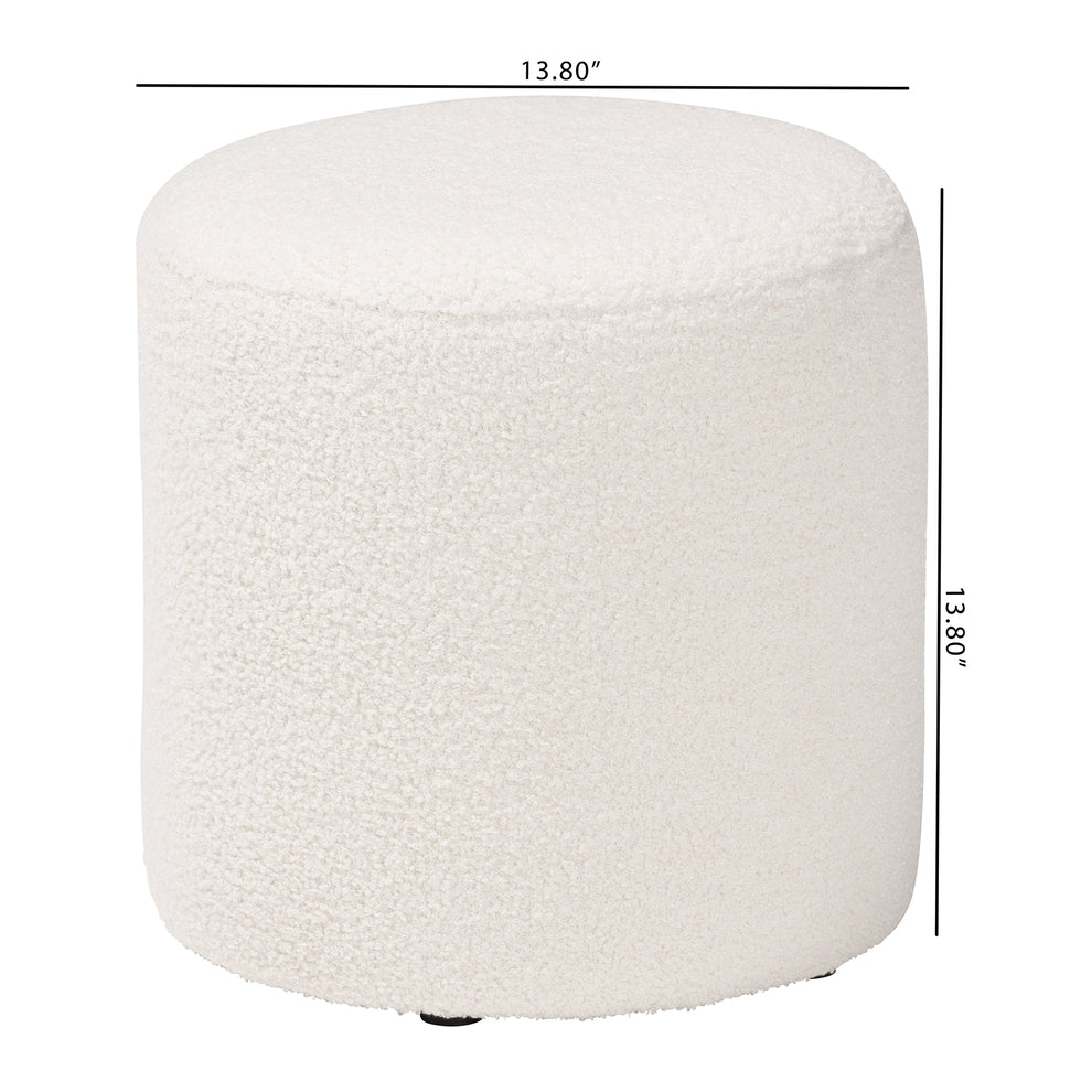 Baxton Studio Tori Modern and Contemporary Ivory Boucle Upholstered Ottoman | Ottomans | Modishstore - 6