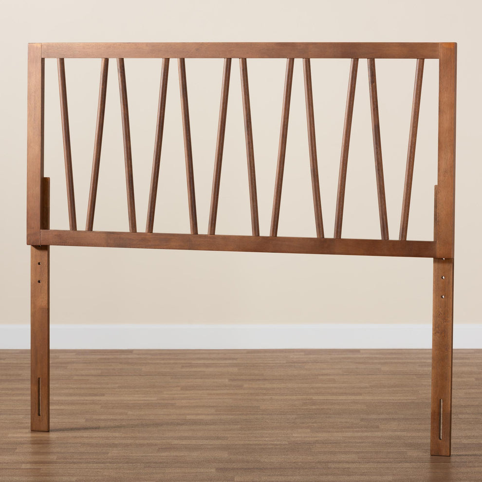 Baxton Studio Rahela Mid-Century Modern Ash Walnut Finished Wood Queen Size Headboard | Headboards | Modishstore - 6