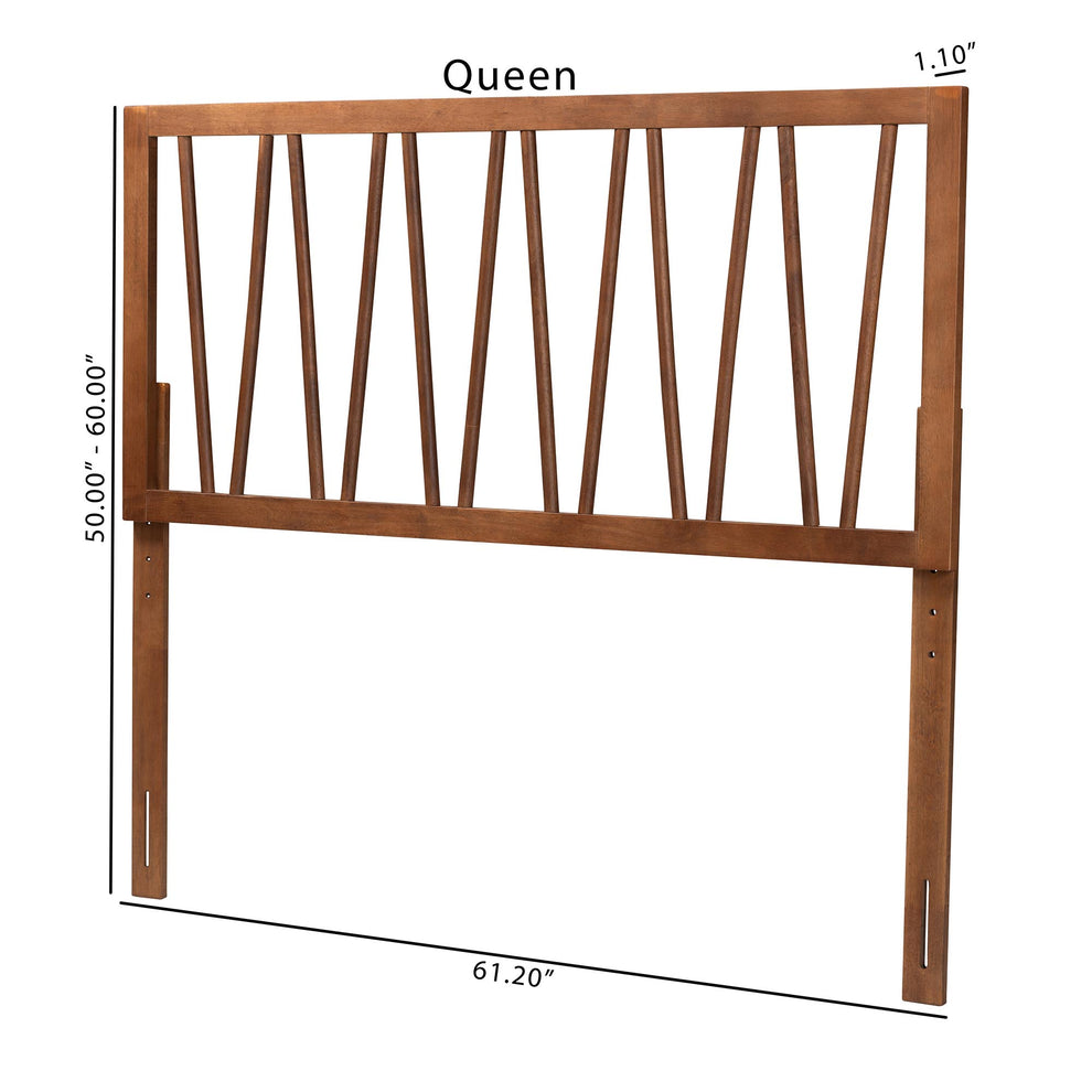 Baxton Studio Rahela Mid-Century Modern Ash Walnut Finished Wood Queen Size Headboard | Headboards | Modishstore - 7