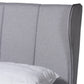 Baxton Studio Royce Mid-Century Modern Transitional Light Grey Fabric and Ash Walnut Finished Wood Queen Size Bed | Beds | Modishstore - 5