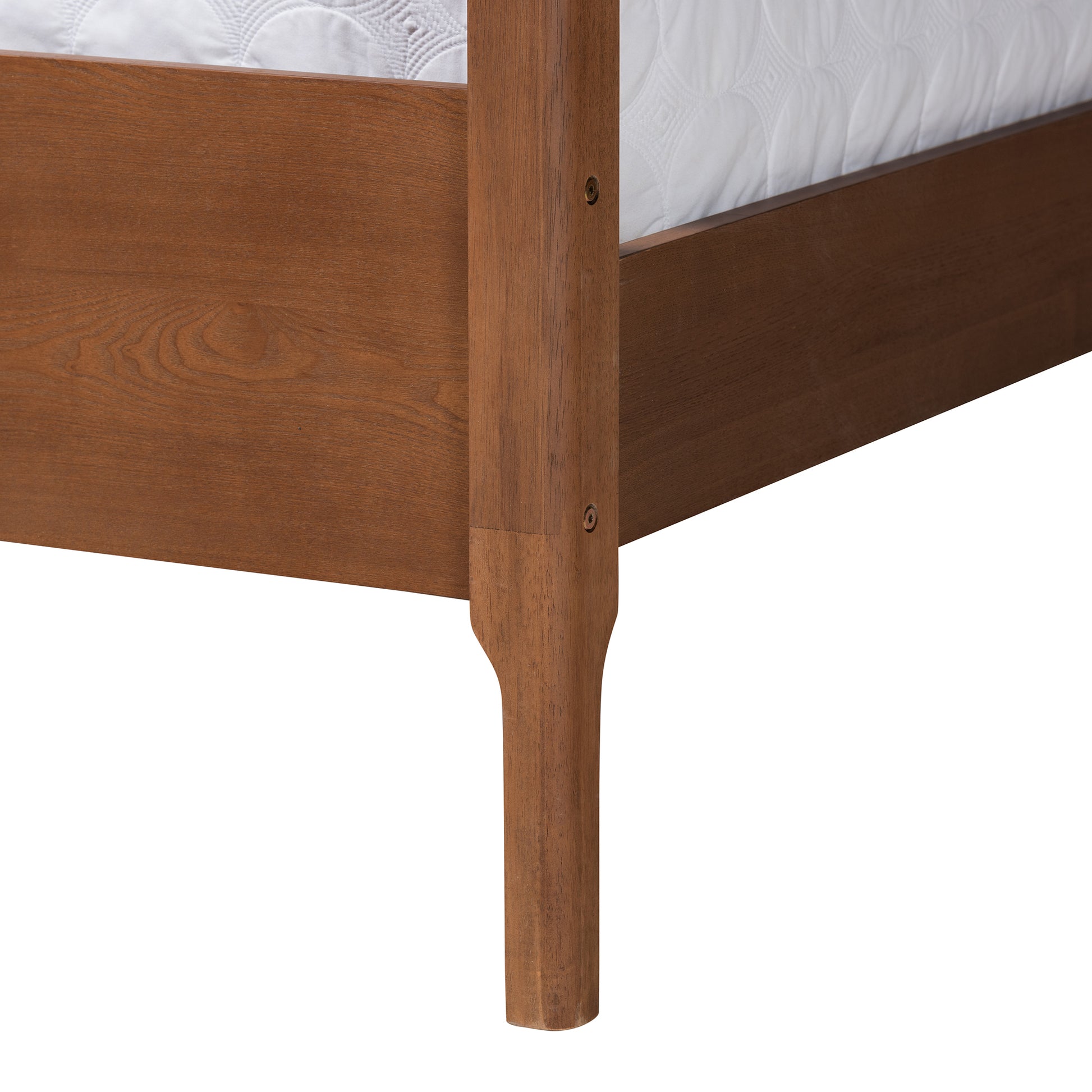 Baxton Studio Roman Classic and Traditional Ash Walnut Finished Wood Queen Size Canopy Bed | Beds | Modishstore - 6
