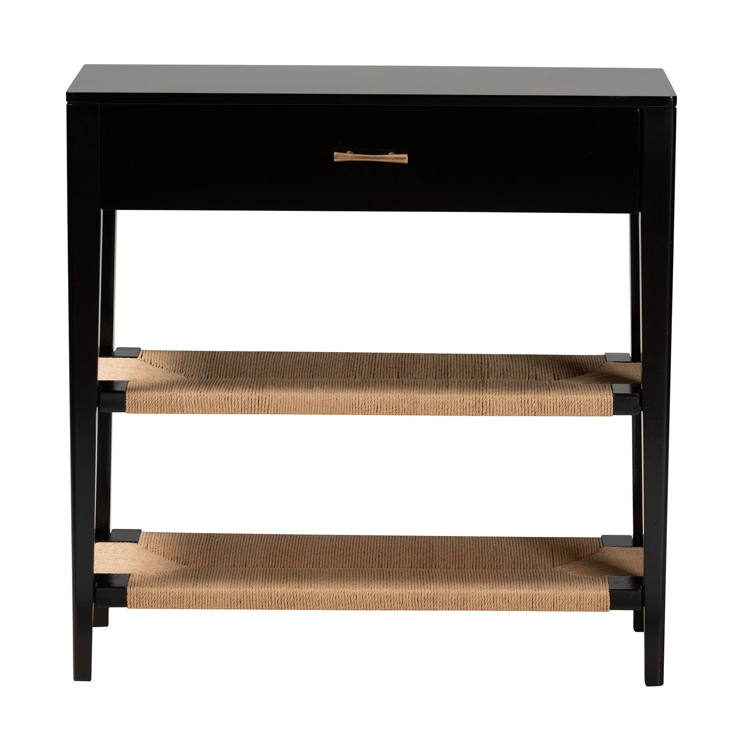 Baxton Studio bali & pari Freya Modern Bohemian Black Finished Bayur Wood 1-Drawer Console Table | Console Tables | Modishstore - 6