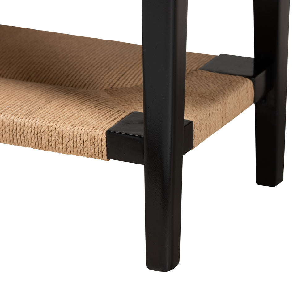 Baxton Studio bali & pari Freya Modern Bohemian Black Finished Bayur Wood 1-Drawer Console Table | Console Tables | Modishstore - 9