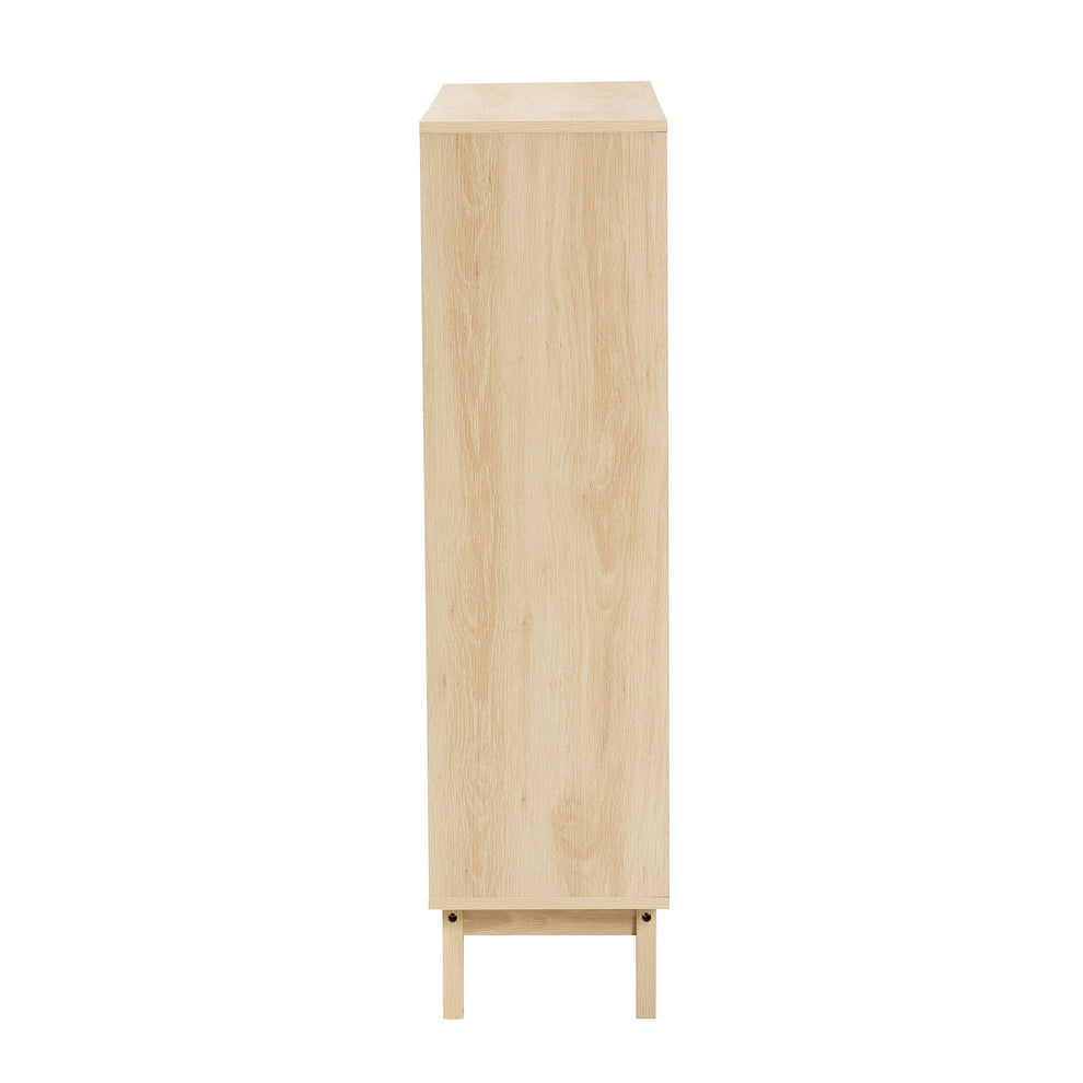 Baxton Studio Danina Japandi Oak Brown Finished Wood Bookshelf | Bookcases | Modishstore - 7