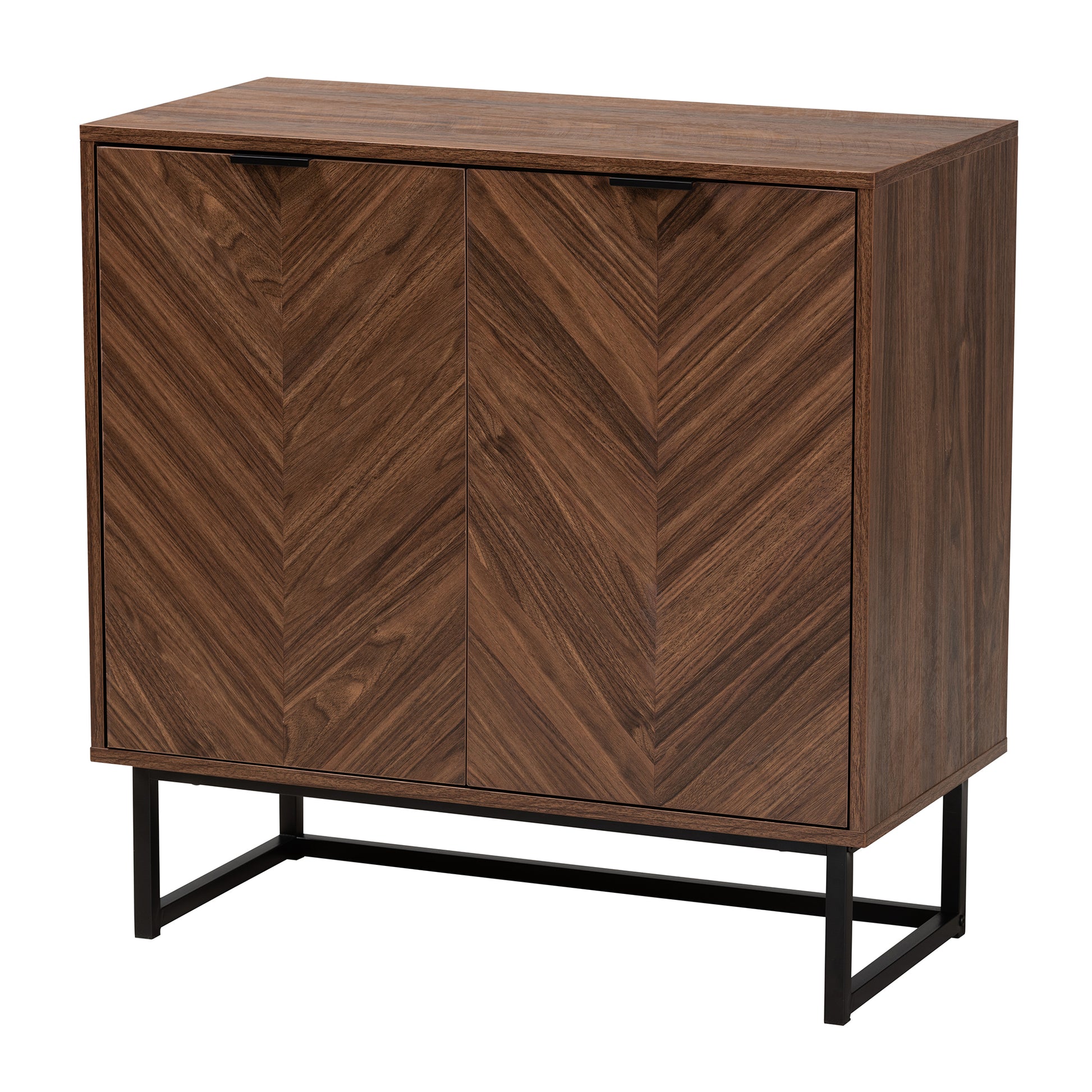 Baxton Studio Sadia Modern Walnut Brown Finished Wood Storage Cabinet | Cabinets | Modishstore - 2