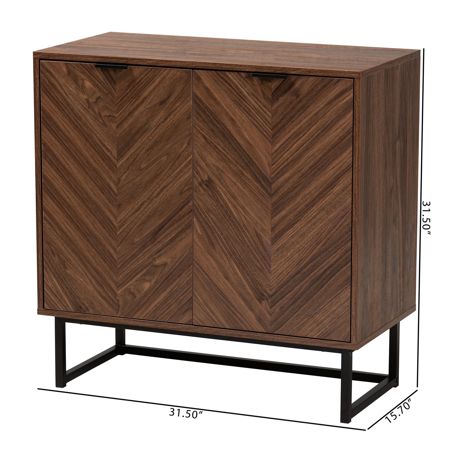 Baxton Studio Sadia Modern Walnut Brown Finished Wood Storage Cabinet | Cabinets | Modishstore - 10