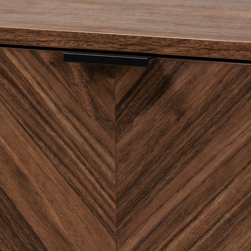 Baxton Studio Sadia Modern Walnut Brown Finished Wood Storage Cabinet | Cabinets | Modishstore - 6