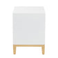 Baxton Studio Donald Modern Glam and Luxe White Finished Wood and Gold Metal 2-Drawer End Table | End Tables | Modishstore - 5