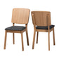 Baxton Studio Denmark Mid-Century Modern Dark Grey Fabric and French Oak Brown Finished Rubberwood 2-Piece Dining Chair Set | Dining Chairs | Modishstore - 2