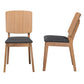Baxton Studio Denmark Mid-Century Modern Dark Grey Fabric and French Oak Brown Finished Rubberwood 2-Piece Dining Chair Set | Dining Chairs | Modishstore - 4
