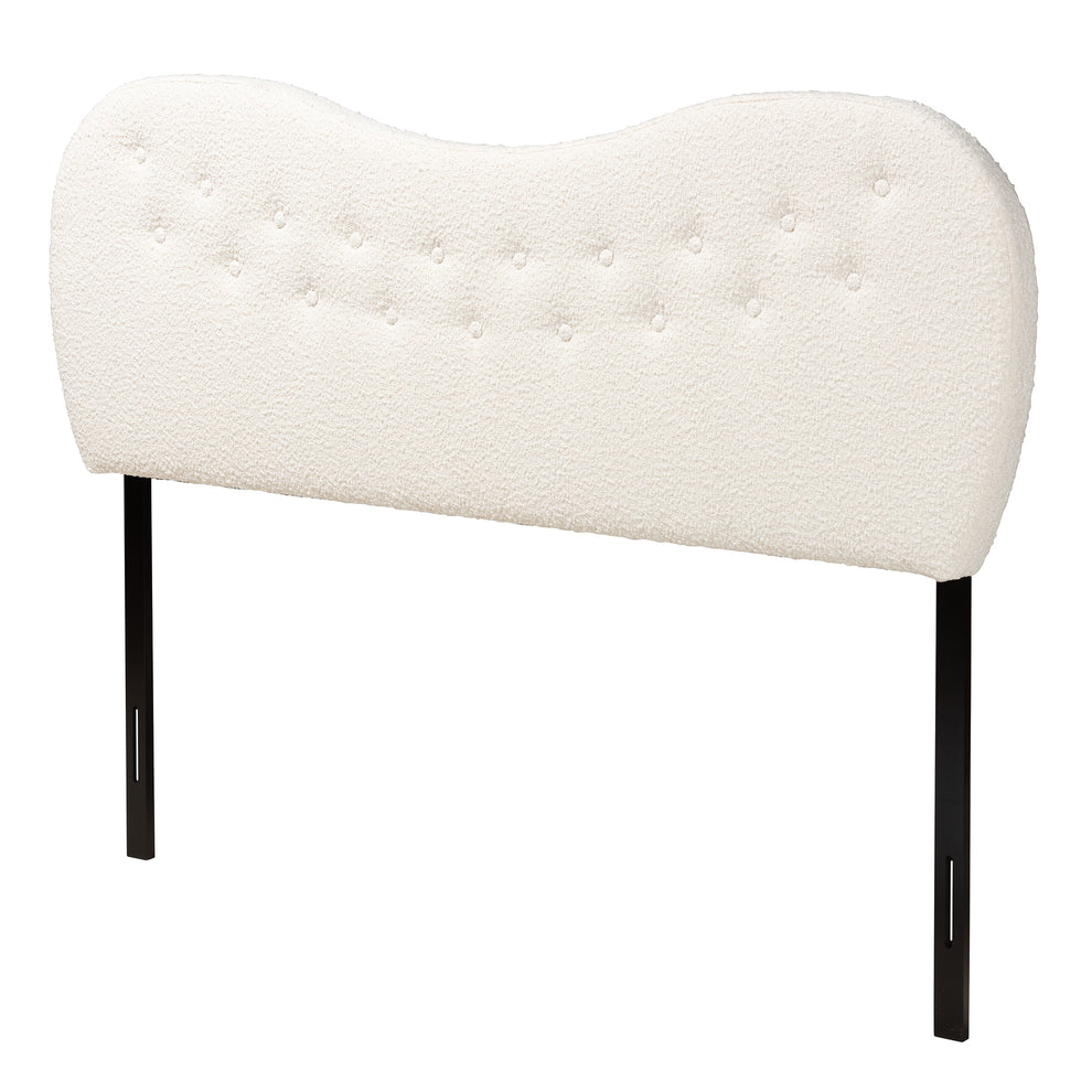 Baxton Studio Brantley Modern Cream Boucle Fabric Queen Size Headboard | Headboards | Modishstore - 2