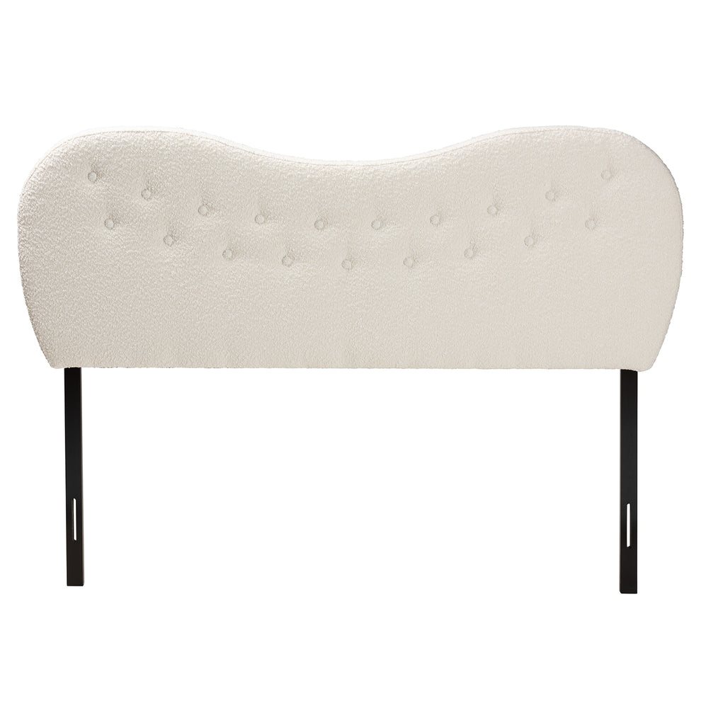 Baxton Studio Brantley Modern Cream Boucle Fabric Queen Size Headboard | Headboards | Modishstore - 3