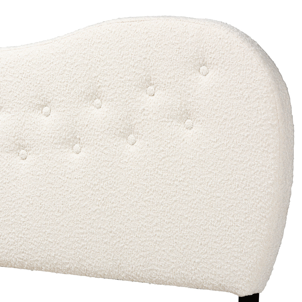 Baxton Studio Brantley Modern Cream Boucle Fabric Queen Size Headboard | Headboards | Modishstore - 4