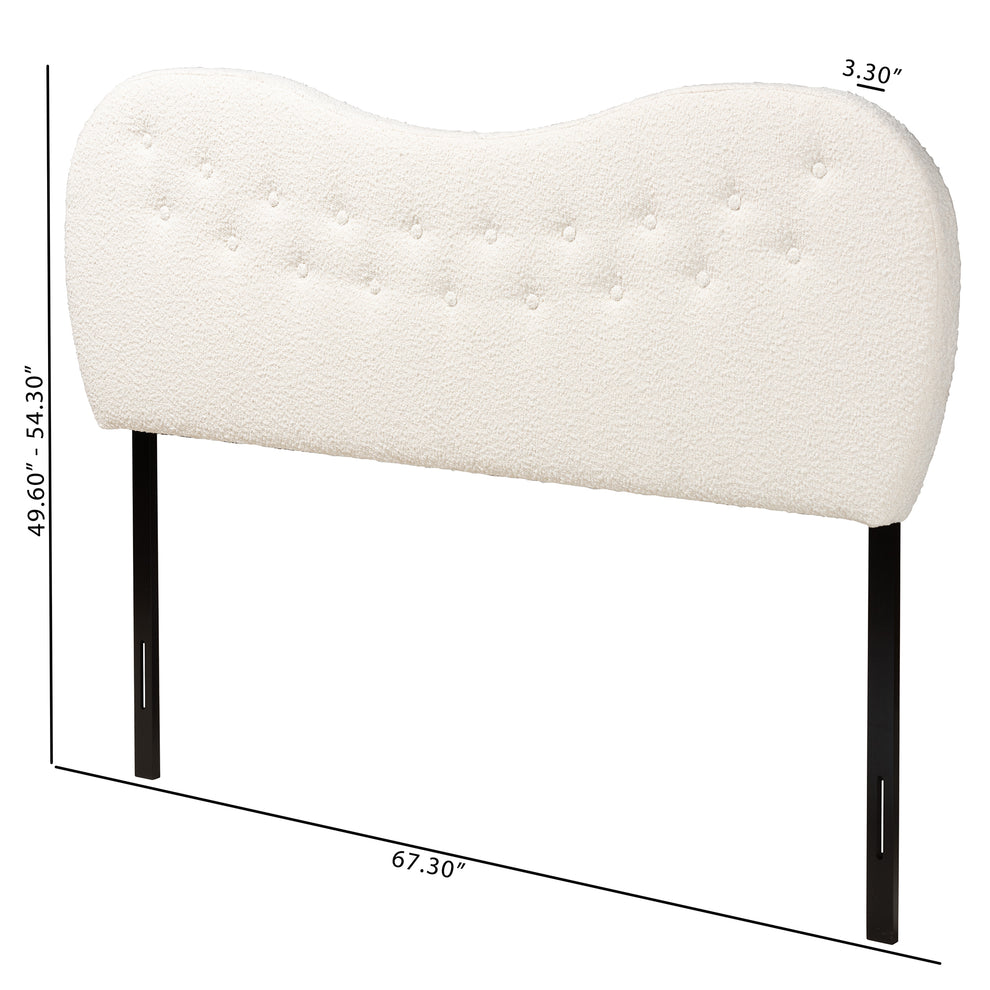 Baxton Studio Brantley Modern Cream Boucle Fabric Queen Size Headboard | Headboards | Modishstore - 7