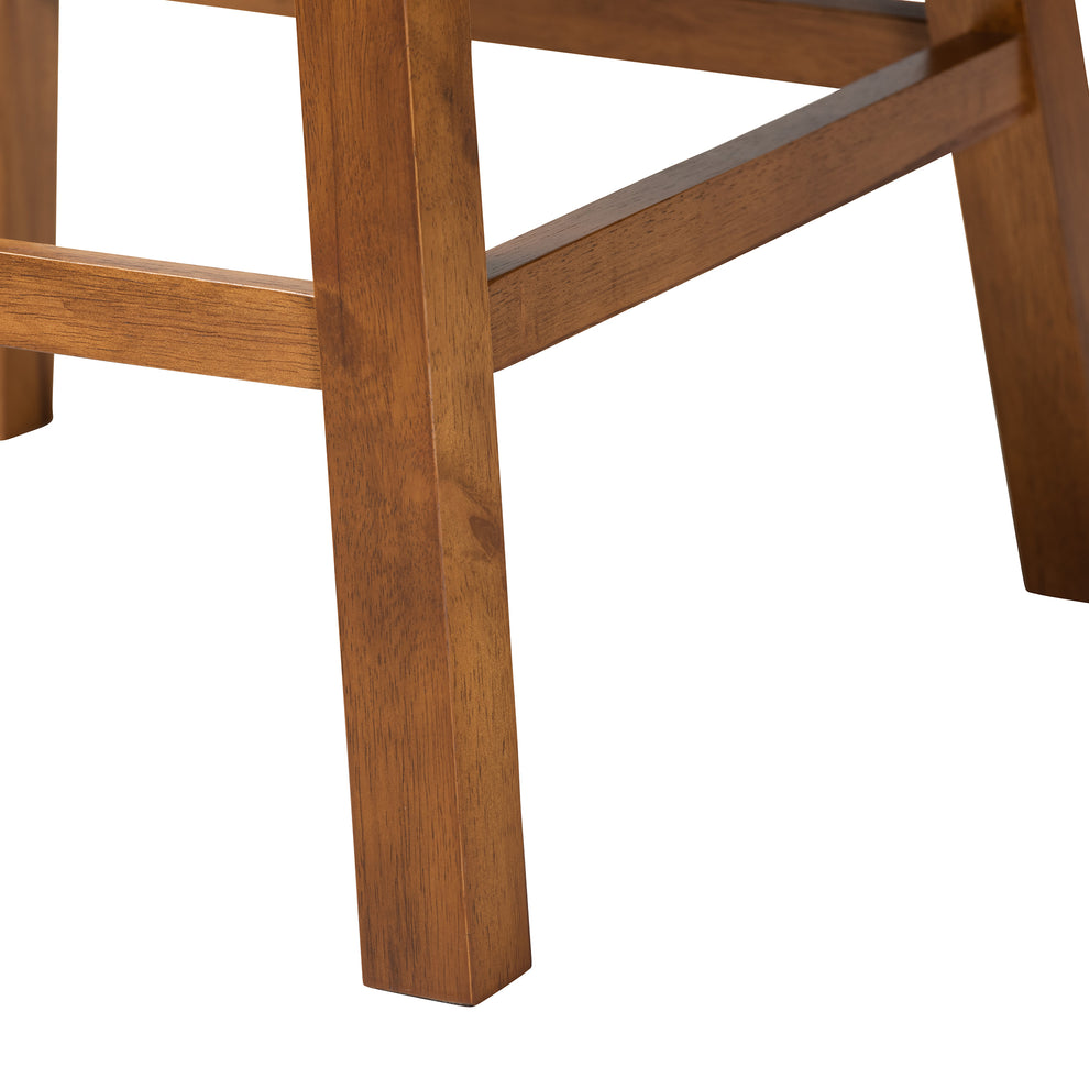 Baxton Studio Gradisca Modern Tan Faux Leather and Walnut Brown Finished Wood 2-Piece Swivel Counter Stool Set | Counter Stools | Modishstore - 9