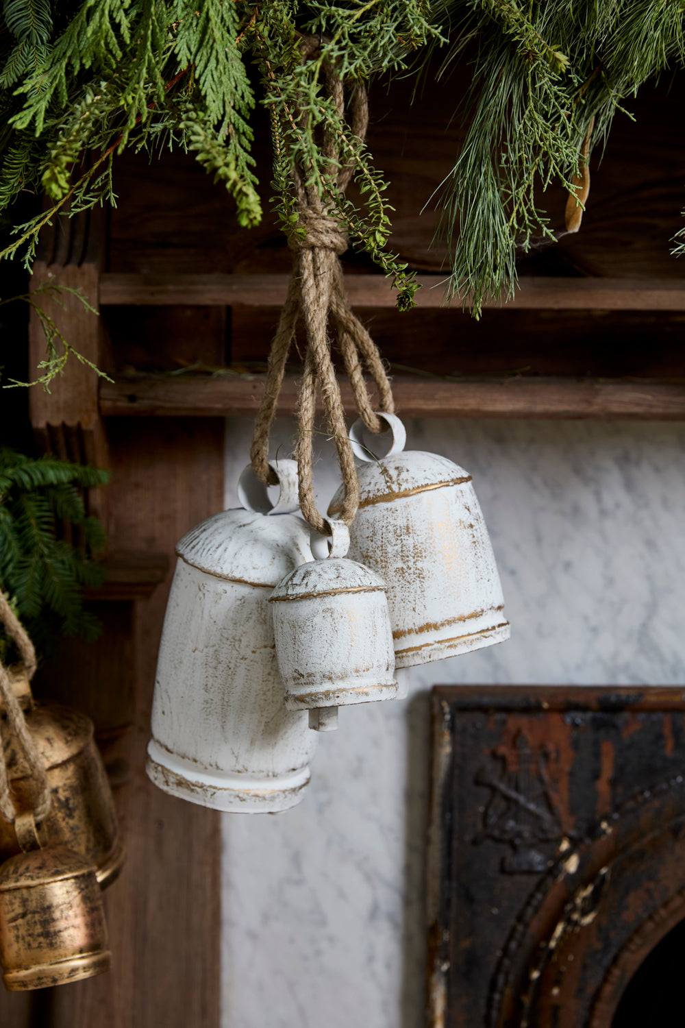 Gathered Hanging Bells Set of 2 By Accent Decor | Decor | Modishstore - 5