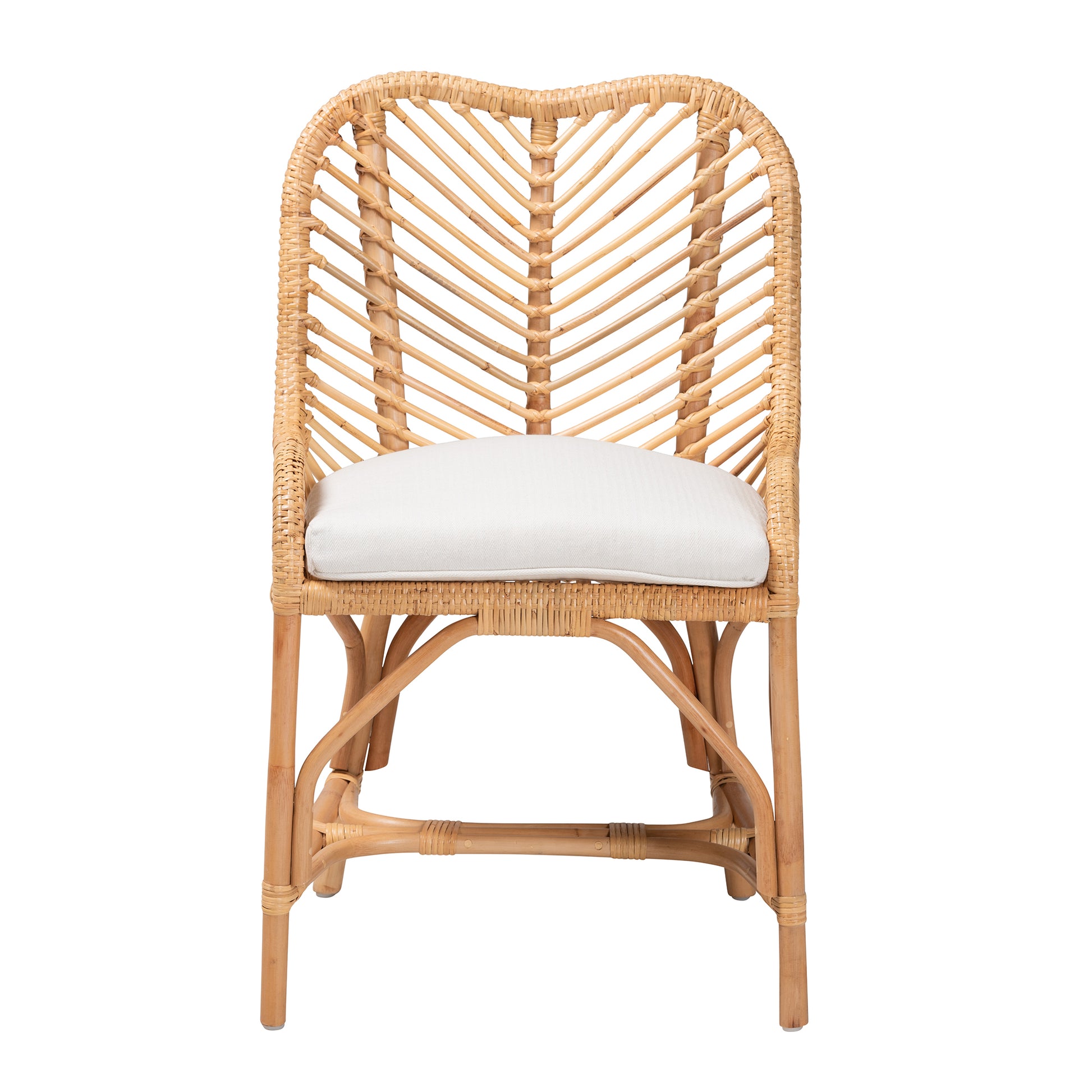 Baxton Studio bali & pari Arween Modern Bohemian Natural Brown Rattan Dining Chair | Dining Chairs | Modishstore - 3