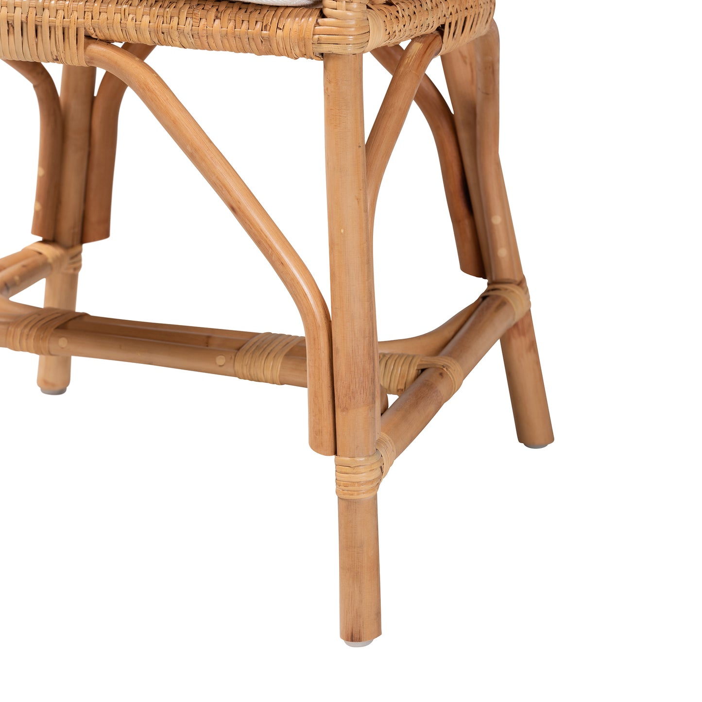 Baxton Studio bali & pari Arween Modern Bohemian Natural Brown Rattan Dining Chair | Dining Chairs | Modishstore - 7