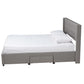 Baxton Studio Braylon Mid-Century Modern Transitional Light Grey Fabric and Dark Brown Finished Wood Full Size 3-Drawer Storage Platform Bed | Beds | Modishstore - 4