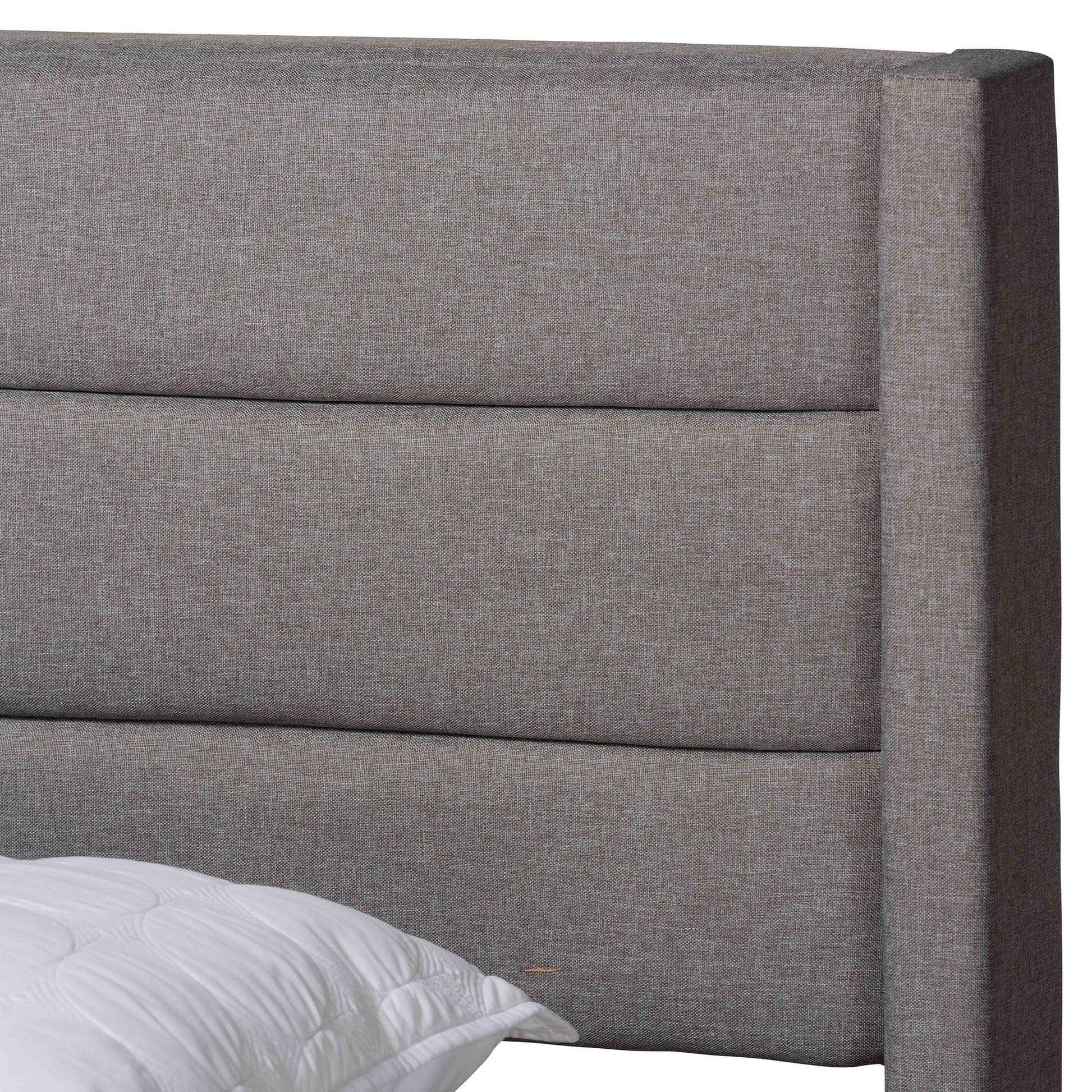 Baxton Studio Braylon Mid-Century Modern Transitional Light Grey Fabric and Dark Brown Finished Wood Full Size 3-Drawer Storage Platform Bed | Beds | Modishstore - 7