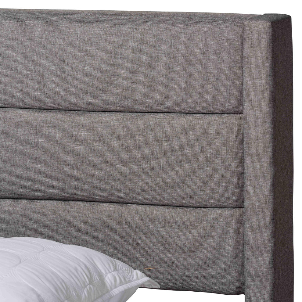 Baxton Studio Braylon Mid-Century Modern Transitional Light Grey Fabric and Dark Brown Finished Wood Full Size 3-Drawer Storage Platform Bed | Beds | Modishstore - 7