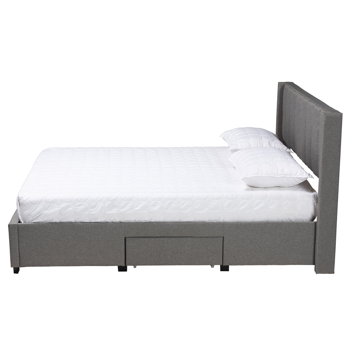 Baxton Studio Coronado Mid-Century Modern Transitional Beige Fabric Full Size 3-Drawer Storage Platform Bed | Beds | Modishstore - 14