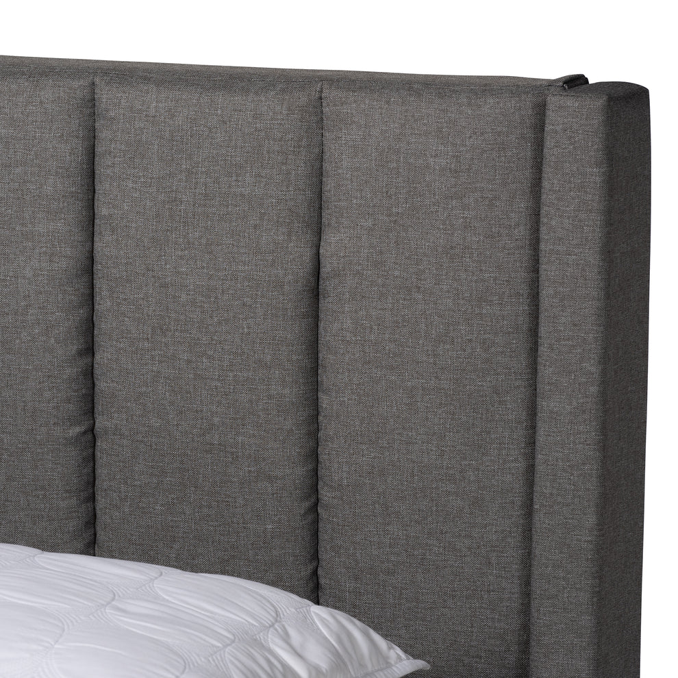 Baxton Studio Coronado Mid-Century Modern Transitional Beige Fabric Queen Size 3-Drawer Storage Platform Bed | Beds | Modishstore - 17